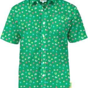 Tipsy Elves Button Down Shirts for Men - Valentine’s Day, Mardi Gras and St Patrick’s