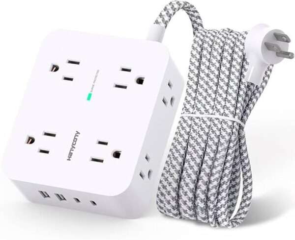 Surge Protector Power Strip - 8 Outlets with 4 USB (2 USB C) Charging Ports, Multi