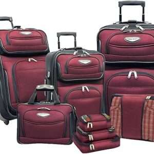 Travel Select Amsterdam Expandable Rolling Upright Luggage, Burgundy