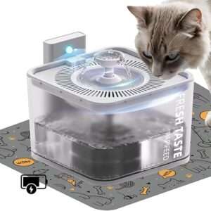 Rechargeable Cat Water Fountain - Pet Water Fountain with Motion Sensor,106oz/3L