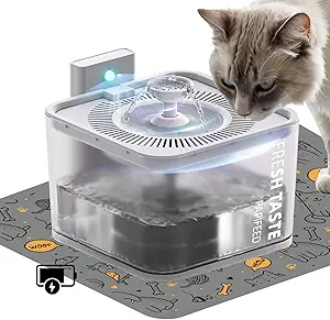 Rechargeable Cat Water Fountain - Pet Water Fountain with Motion Sensor