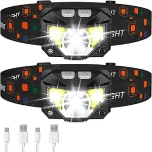 LHKNL Headlamp Flashlight, 1200 Lumen Ultra-Light Bright LED Recharg