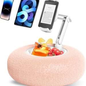 Pillow Stand Holder for Kindle Tablet iPad with Snack Bowl, Lap Cozy Pillow Stand