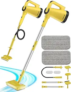 Steam Mops for Floor Cleaning, with 7-in-1 Attachments, 13OZ Water Tank, 23ft
