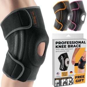DR. BRACE ELITE Knee Brace with Side Stabilizers & Patella Gel Pads for Maximum
