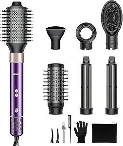 7 in 1 Blow Dryer Brush and Hair Dryer, Hot Hair Styler with Negative