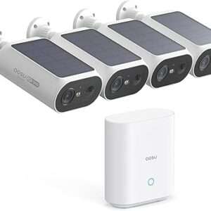 AOSU Solar Security Cameras Wireless Outdoor, 2Mins DIY Installation, No Subscripti