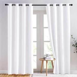 NICETOWN Curtains 84 inches Long - (Pure White) 52 by 84 inches,