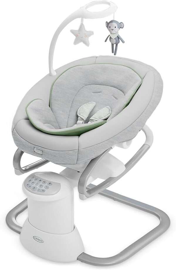 Graco Soothe My Way with Removable Rocker, Madden - Versatile Baby Swing & Port