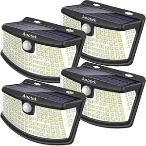 Aootek New Solar Motion Sensor Lights 120 LEDs with Lights Reflector,270° Wide