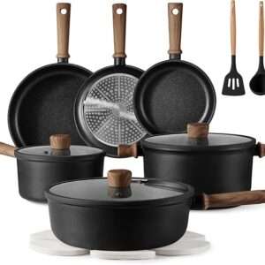 CAROTE Nonstick Pots and Pans,Cookware Set 16pcs Kitchen Cooking Sets, Pot and