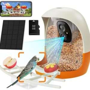 AI Smart Bird Feeder with Camera,2K HD Video Bird Feeder with 32G Card 5200mAh