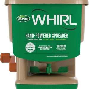 Scotts Whirl Hand-Powered Spreader for Seed, Fertilizer, Salt, Ice Melt