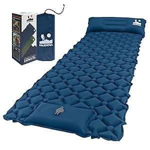 800g Ultralight Inflatable Sleeping Pad for Camping, with Foot Pump and Pillow
