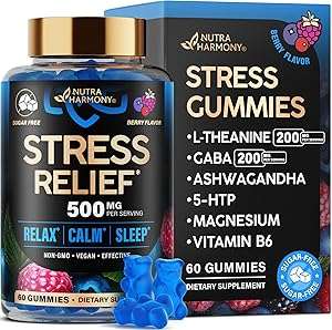 Stress Relief Support 500 mg - Relax, Calm & Sleep Support - Stress Gummies