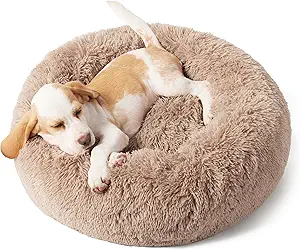 Bedsure Calming Dog Bed for Small Dogs - Donut Washable Small Pet Bed