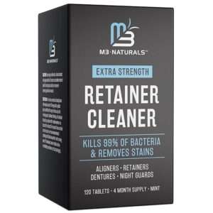 M3 Naturals Retainer Cleaner Tablets Invisalign Cleaner FSA HSA Approved Remove