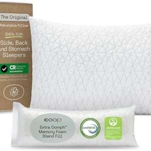 Coop Home Goods Eden Bed Pillow Queen Size for Sleeping on Back, Stomach and