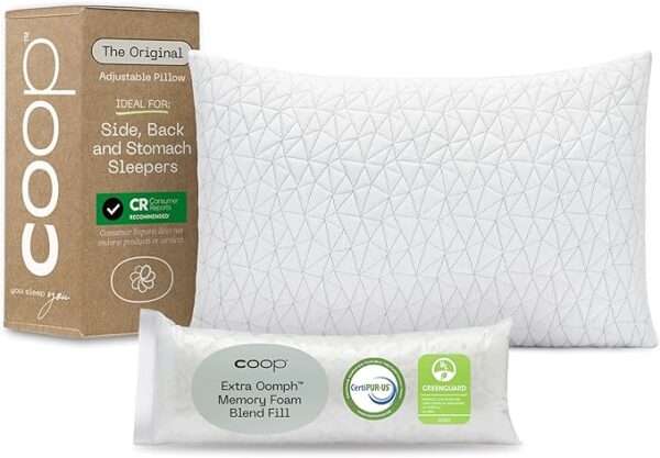 Coop Home Goods Eden Bed Pillow Queen Size for Sleeping on Back, Stomach and