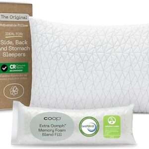 Coop Home Goods Original Adjustable Pillow, Queen Size Bed Pillows for Sleeping