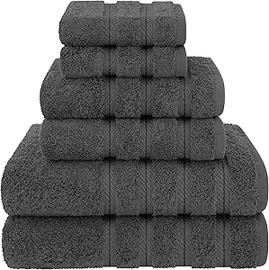 American Soft Linen Luxury 6 Piece Towel Set, 2 Bath Towels 2 Hand