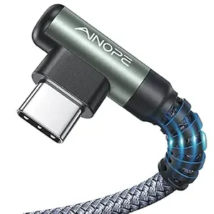 AINOPE USB C Cable [2-Pack, 6.6ft] 3.1A Type C Charger Fast Charging, Right Angle