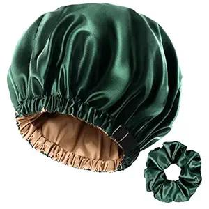 YANIBEST Double Layer Satin Bonnet Silk Bonnet Adjustable Hair Bonnet for Sleeping