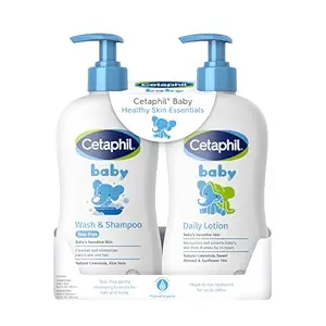 Cetaphil Baby Wash & Shampoo Plus Body Lotion, Healthy Skin Essentials, Head