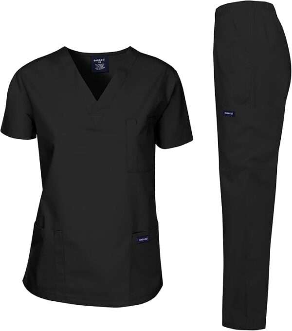 Dagacci Scrubs Medical Uniform Women and Man Scrubs Set Medical Scrubs Top