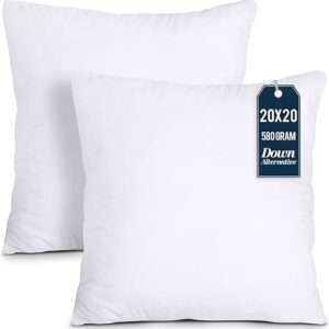 Utopia Bedding Throw Pillows Insert (Pack of 2, White) - 20 x 20 Inches Bed