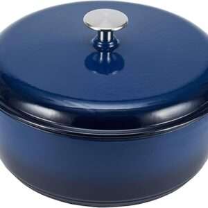 Amazon Basics Cast Iron Dutch Oven Pot with Lid, Enameled, Round, Dual Handles
