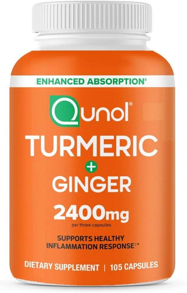 Qunol Turmeric Curcumin with Black Pepper & Ginger, 2400mg Turmeric