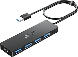 Acer USB Hub 4 Ports, Multiple USB 3.0 Hub, USBA Splitter for Laptop