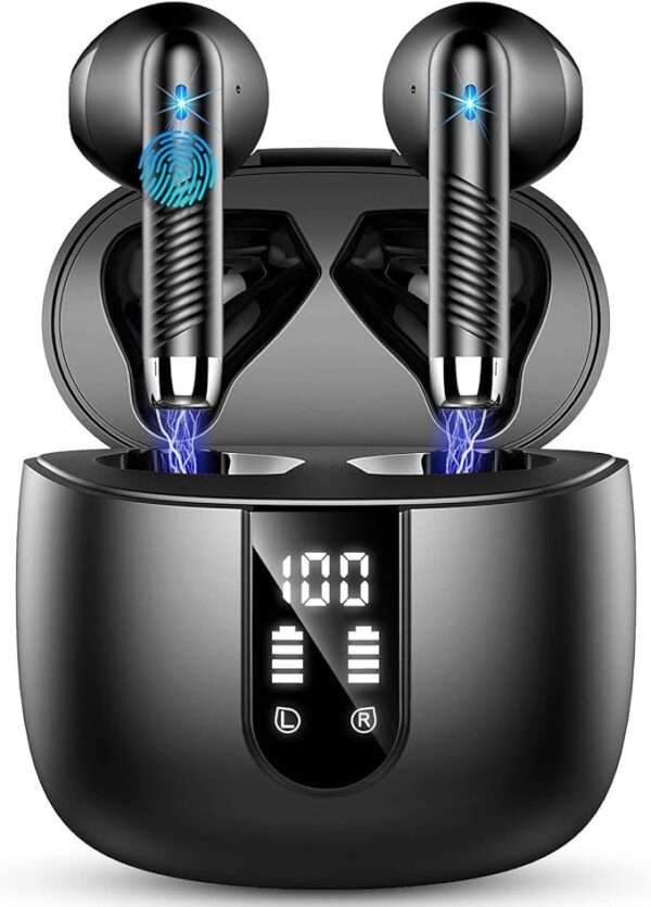 Wireless Earbuds, Bluetooth Headphones V5.4 Stereo Bass Ear buds with ENC Noise