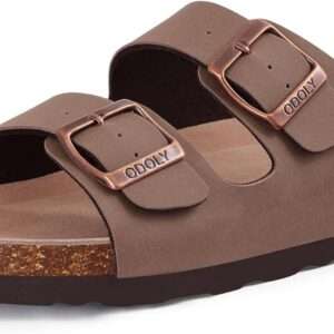 Women's Cork Footbed Slide Sandal, Arch Support Summer Outdoor Sandals with