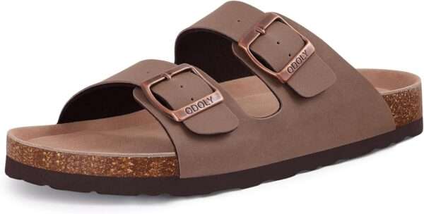 Women's Cork Footbed Slide Sandal, Arch Support Summer Outdoor Sandals with