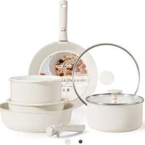 CAROTE 11pcs Pots and Pans Set, Nonstick Cookware Detachable