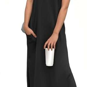 GRECERELLE 2025 Women Summer Round Neck Casual Loose Split Wrinkle-Free