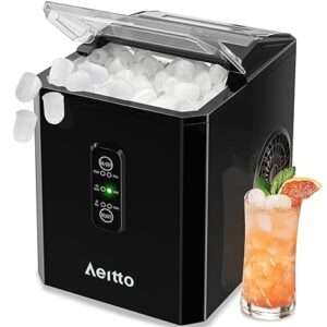 Aeitto Ice Makers Countertop, 9 Ice Cubes Release in 6 Mins, 26Lbs/24H, 2 Sizes