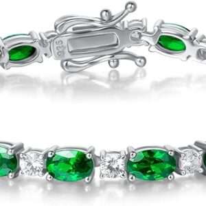 FANCIME Birthstone Bracelets Sterling Silver Tennis Bracelets Charm Fine Jewelry