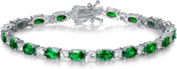 FANCIME Birthstone Bracelets Sterling Silver Tennis Bracelets Charm Fine Jewelry