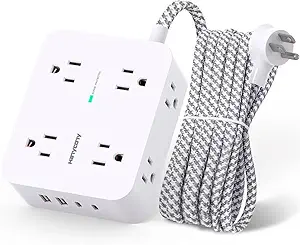 Surge Protector Power Strip - 8 Outlets with 4 USB (2 USB C) Charging Ports