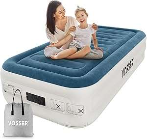 Twin Air Mattress with Built-in Pump,Fast & Easy Inflation/Deflation Inflatable