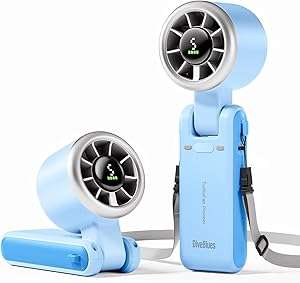 Portable Handheld Turbo Fan, 5 Gear Wind, Battery Operated, Up to 12 Working