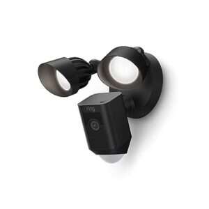Ring Floodlight Cam Wired Plus with motion-activated 1080p HD video, Black (2021