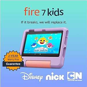 Amazon Fire 7 Kids tablet (newest model) ages 3-7. Top-selling 7" kids