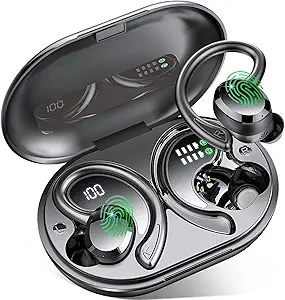 Wireless Earbuds Sport, 2025 Bluetooth 5.4 Headphones Bass Hi-Fi Stereo Over Ear