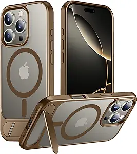 Temdan Magnetic Compatible with iPhone 16 Pro Case, [Built-in Invisible Kickstand]