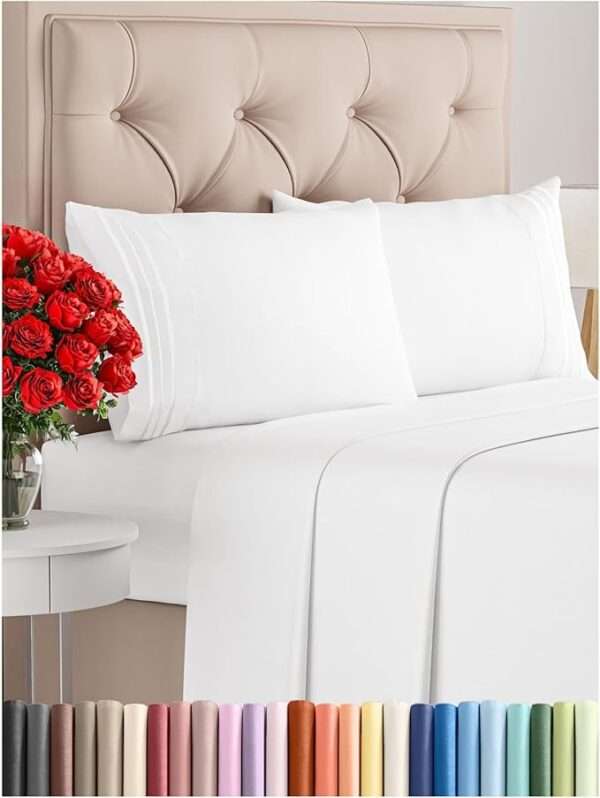 Queen Size 4 Piece Sheet Set - Comfy Breathable & Cooling Bed Sheets Set