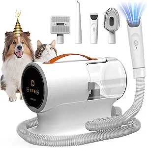 AIRROBO Dog Grooming Vacuum, Dog Grooming Kit,12000Pa Strong Pet Grooming